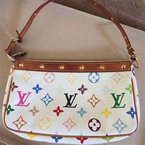 vintage louis vuitton camera bag white and rainbow lv